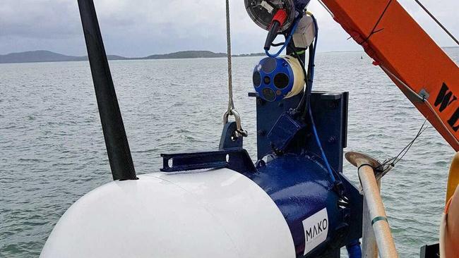 PHASE 1: The MAKO Tidal Turbine installed at the Barney Point terminal will undergo a six-month trial period. Picture: MAKO Tidal Turbines