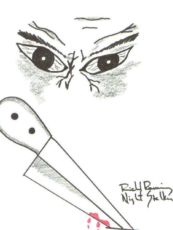 A drawing from prison by convicted killer Richard Ramirez.