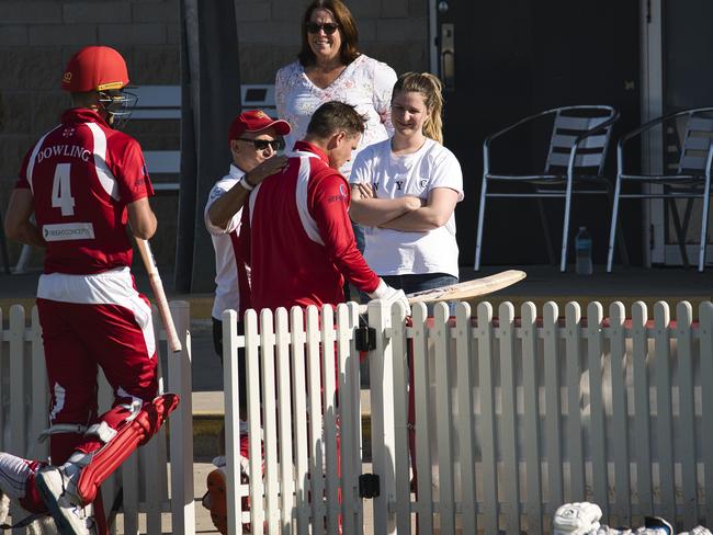 Jordan Wyatt walks through the gate as a Premier Cricket centurymaker. Pic: C M Thomas Photography