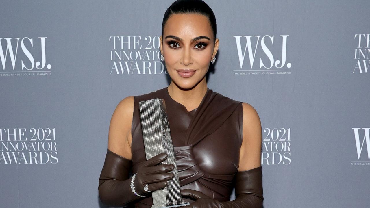 Kim Kardashian West poses with an award during the WSJ. Magazine 2021 Innovator Awards Picture: Jamie McCarthy/Getty Images for WSJ. Magazine Innovators Awards