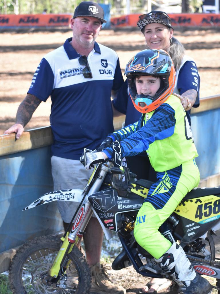 The Sunshine Coast's Kris, Julia and Chase Sherlock at the KTM Australian Junior Motocross Championships at Rockhamptonâ€™s Six Mile Raceway, September 28 to October 1, 2022.