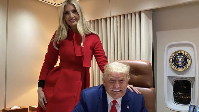 Family tweet: Donald Trump and Ivanka Trump on the night before election dayo. Picture: Ivanka Trump/Twitter