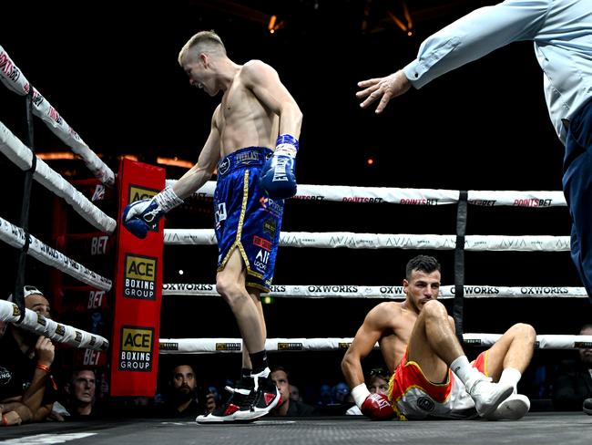 Liam Wilson vs Youssef Dib. Picture: Scott Davis / Ace Boxing