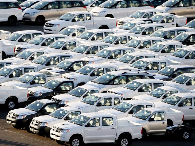 06/06/2008 NEWS: Imported cars wait in a compound at Glebe Island, Sydney. Pic. Sam Mooy