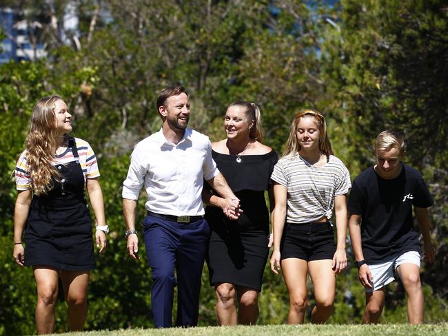 Vince Connelly with his family in West Perth. Picture: Marie Nirme