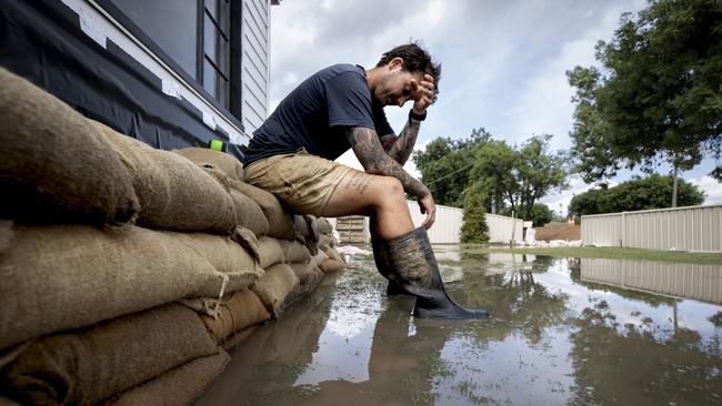 Bobby Lang lives on the wrong side of the Goulburn Road levee. Picture: Arsineh Houspian