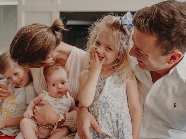 Fordham with his wife Jodie and their three children. Picture: Instagram