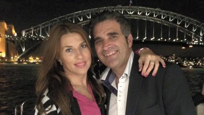 Tony Iervasi and girlfriend Nina Girsa enjoy themselves near Sydney Opera House.