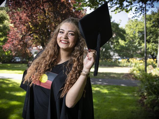 Naarah graduated from UTAS with a Bachelor of Music. Picture: LUKE BOWDEN