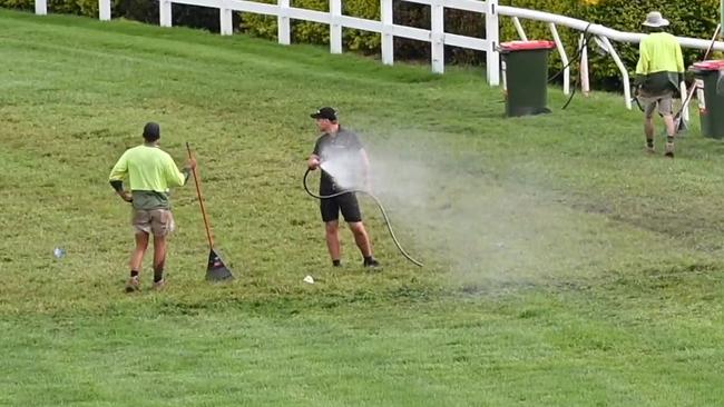 Repairs to the Gold Coast turf club track have been completed ahead of the Magic Millions carnival race day on Saturday Picture GCTC