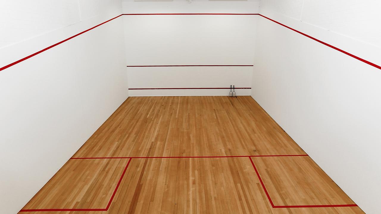 It boasts a squash court.