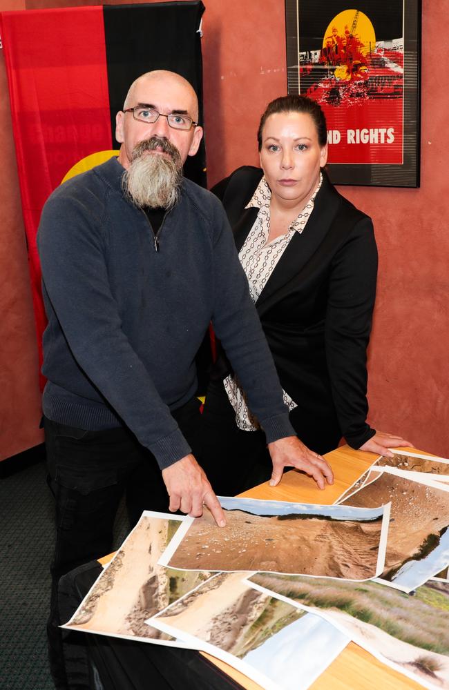 Scott Jordan, Bob Brown Foundation and Nala Mansell, Tasmania Aboriginal Centre, are fed up with the lack of policing on sacred Aboriginal sites in the state’s north west. Picture: Mireille Merlet