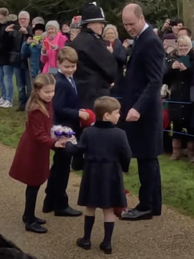 The four-year-old won over the crowd with his adorable gesture.