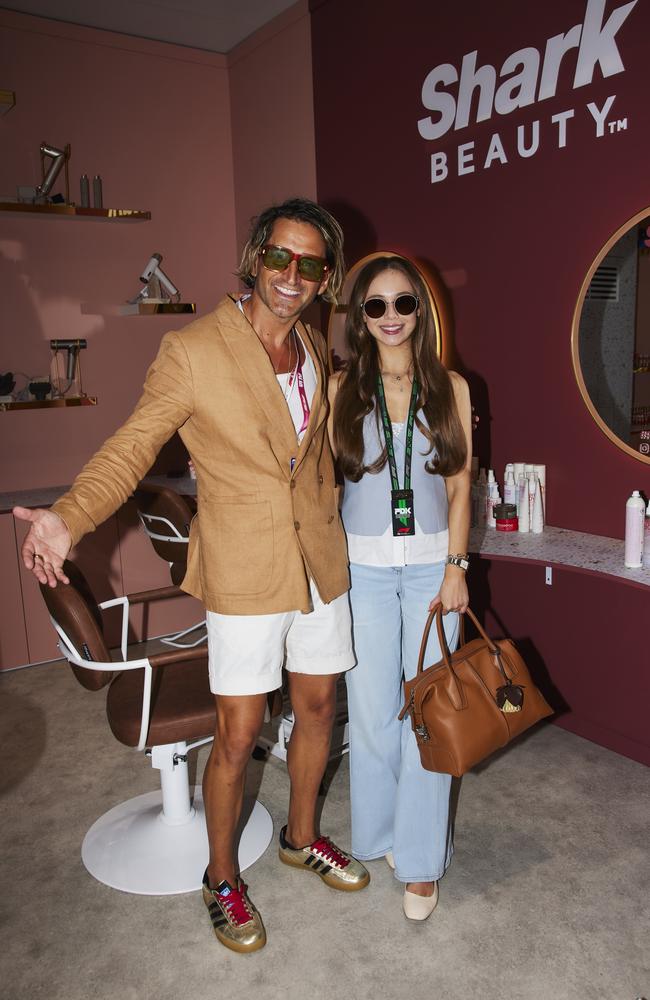 Oscar Piastri’s partner Lily Zneimer has her hair done at the Shark Beauty salon. Picture: Supplied