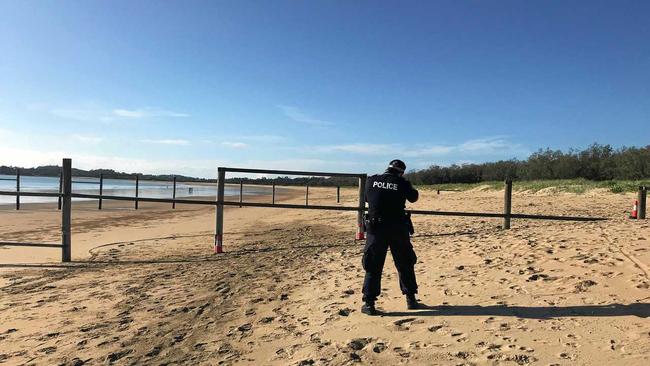 The Forensic Crash Unit investigates motorbike fatality at Bucasia Beach swimming enclosure. Picture: ANGELA SENG