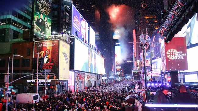 New Year at Times Square in New York City, just after midnight on January 1. Picture: AFP