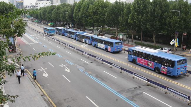 A photo of a car free day in South Korean capital Seoul, which observes World Car Free Day.