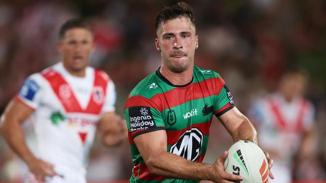 Lachlan Ilias has paid the price for South Sydney’s winless start to the season, with the halfback dropped to reserve grade. Picture: Matt King/Getty Images