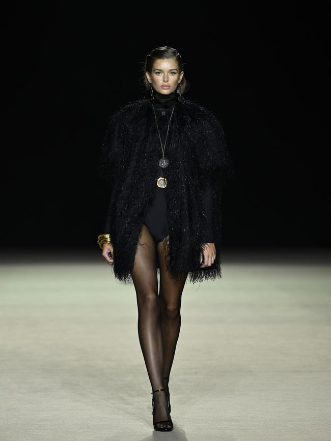 A model walks the runway during the Carla Zampatti Presented by Porsche show during Australian Fashion Week. Picture: Getty Images