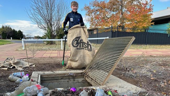 The trash collected from the pond at Delroy Park.