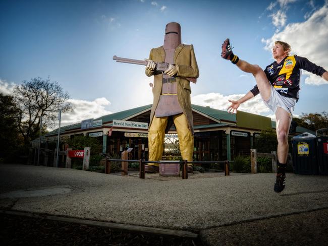 Glenrowan footballer Matt Robinson has kicked an incredible 27 goals in a match. Picture: Simon Dallinger