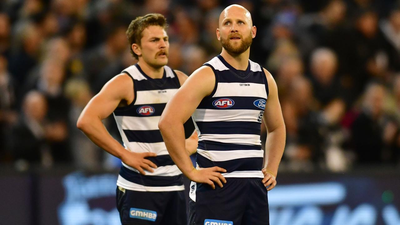 Gary Ablett looks on after Geelong’s loss to Collingwood. Picture: Stephen Harman