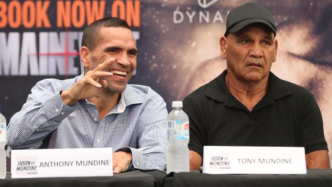 Anthony Mundine next to his father Tony Mundine. Picture: Peter Wallis