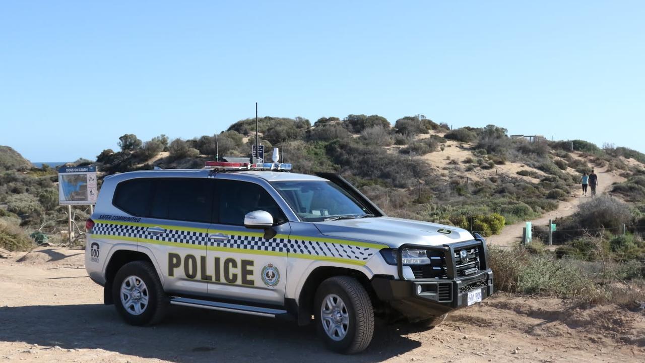 Police at Back Beach near Streaky Bay after the two women drowned. Picture: Supplied