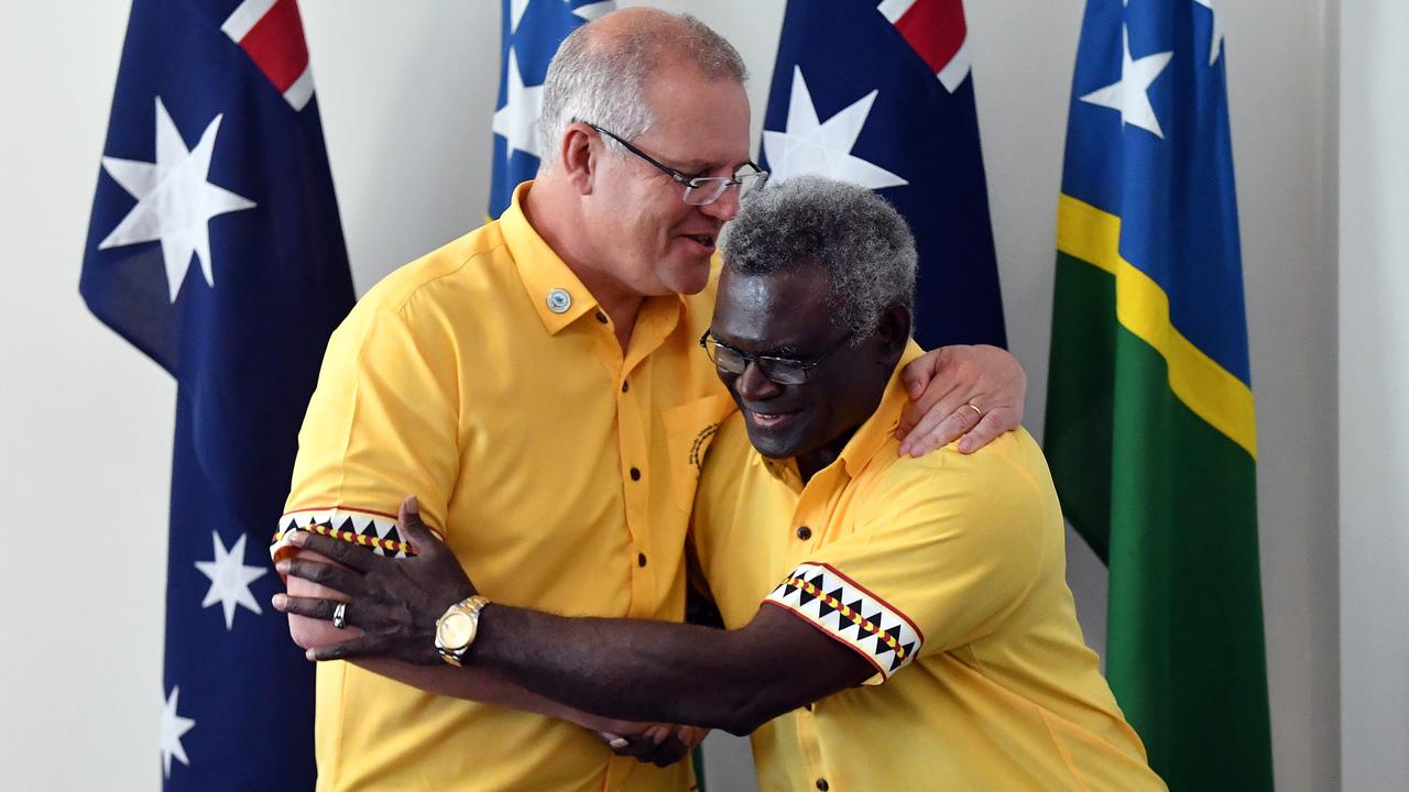 Australian PM Scott Morrison defended the decision not to ‘stamp around’ by sending a cabinet minister to the Solomons. Picture: Mick Tsikas/AAP