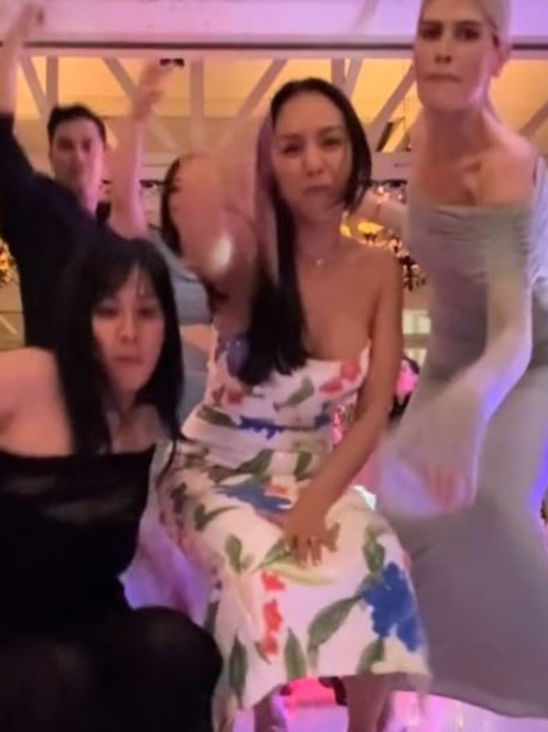 She looked like she was having fun at the wedding. Picture: Instagram/KatClark