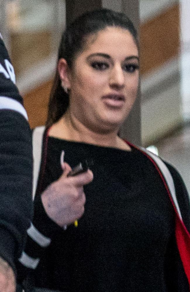 Comancheros’ go-to lawyer Sonja Radovic leaves Melbourne Magistrates' Court after a case. Picture: Jake Nowakowski