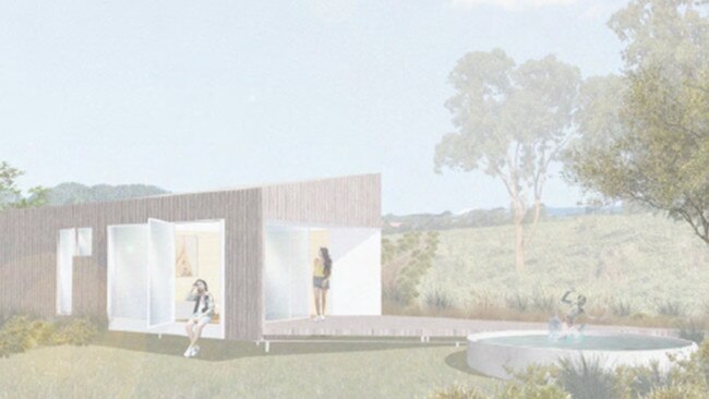 An artist's impression of the south elevation of one of the six tourist cabins proposed for 533 Bangalow Rd in Talofa. The proposal will go before Byron Shire Council on October 15.