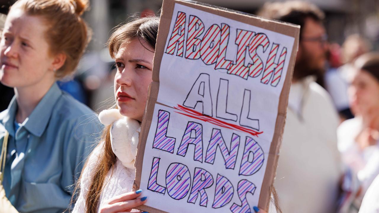 People are taking to the streets to demand action to fix the housing crisis. Picture: NCA NewsWire / David Swift