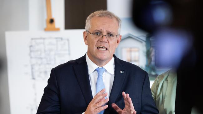 Scott Morrison says it has been a tough two years but Australia’s recovery is leading the world. Picture: Jason Edwards