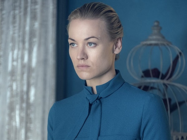 Yvonne Strahovski as Serena in The Handmaid's Tale.