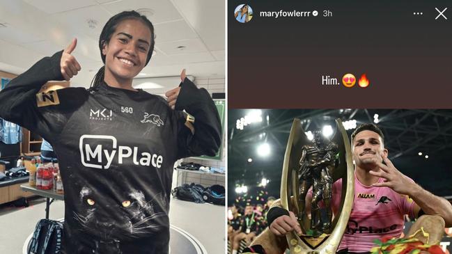 Mary Fowler took to Instagram to celebrate Penrith's grand final victory.