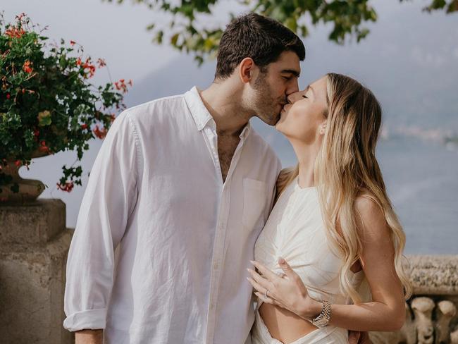 Christian Petracca engaged to Bella Beischer in Lake Como