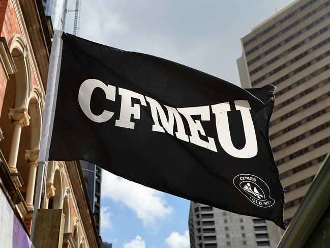 CFMEU signage near the Star Casino in George Street Brisbane 23rd August 2024 Picture David Clark