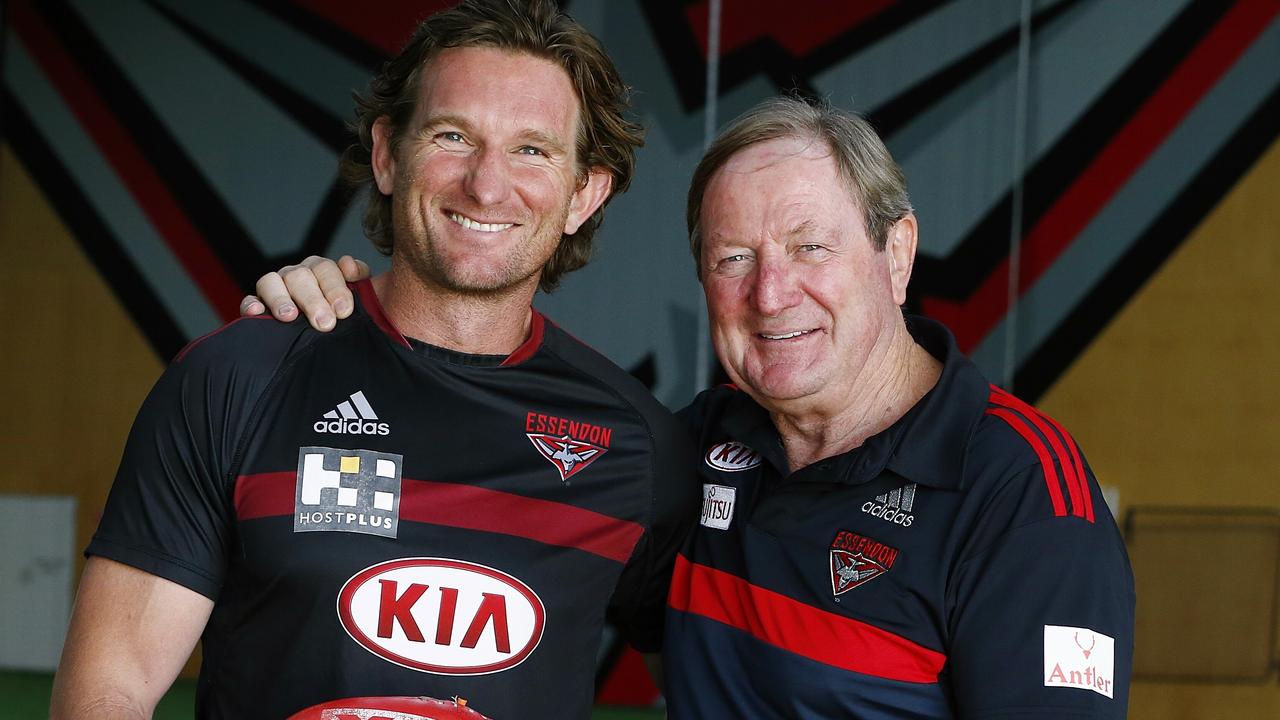 James Hird and Kevin Sheedy during brighter days at Essendon. Picture: Wayne Ludbey