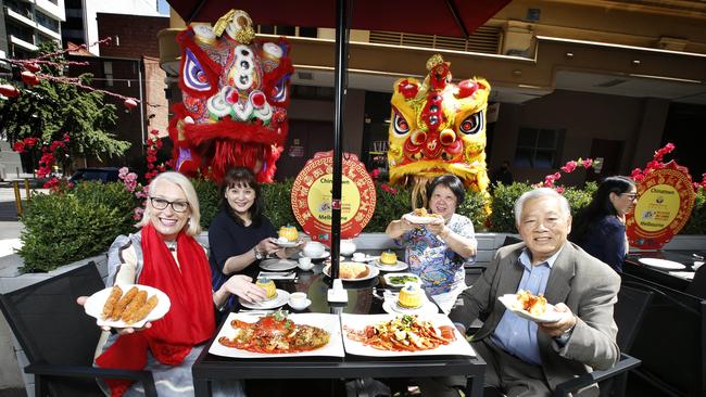 Outdoor dining parklets in Chinatown were installed late last year Picture: David Caird