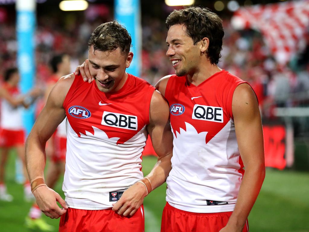 Hayward and Florent are both set to remain at the Swans until the end of 2029. Picture: Phil Hillyard