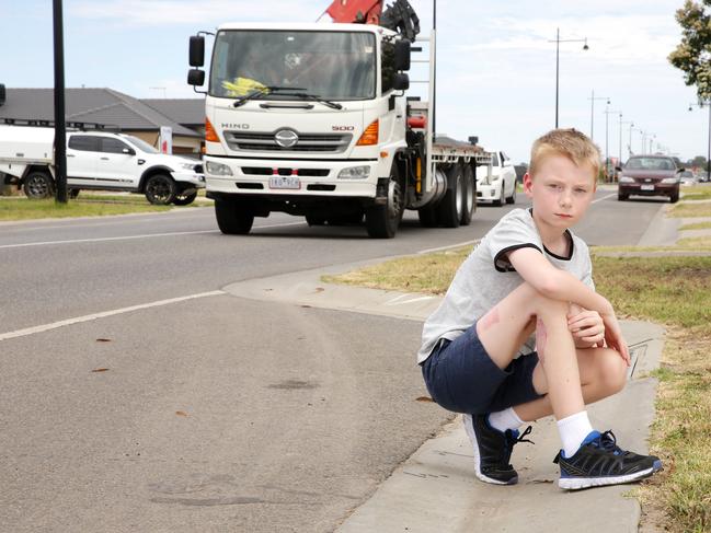 A teen was hit yesterday at the same intersection where Charlee Jones (pictured) was struck by a bus last year. Neighbours now want safety upgrades at the site. 