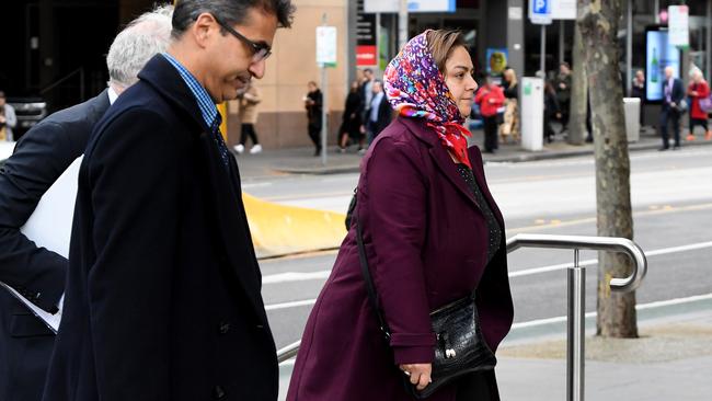 Dr. Farshchi and his wife Naghmeh Mostafaei arriving at the County Court on Monday. Picture: AAP