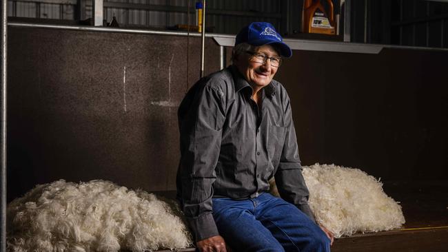 Wool grower David Rowbottom produces super fine Merino wool on his St Helens property, Rowensville. Picture: Nicole Cleary