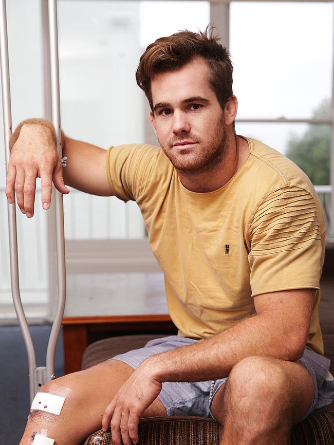 The 25-year-old lock has snapped his ACL. Picture: Daniel Aarons