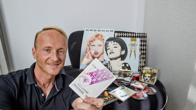 Gold Coast fashion designer Jay Pask is a superfan of Madonna. Picture: Jerad Williams