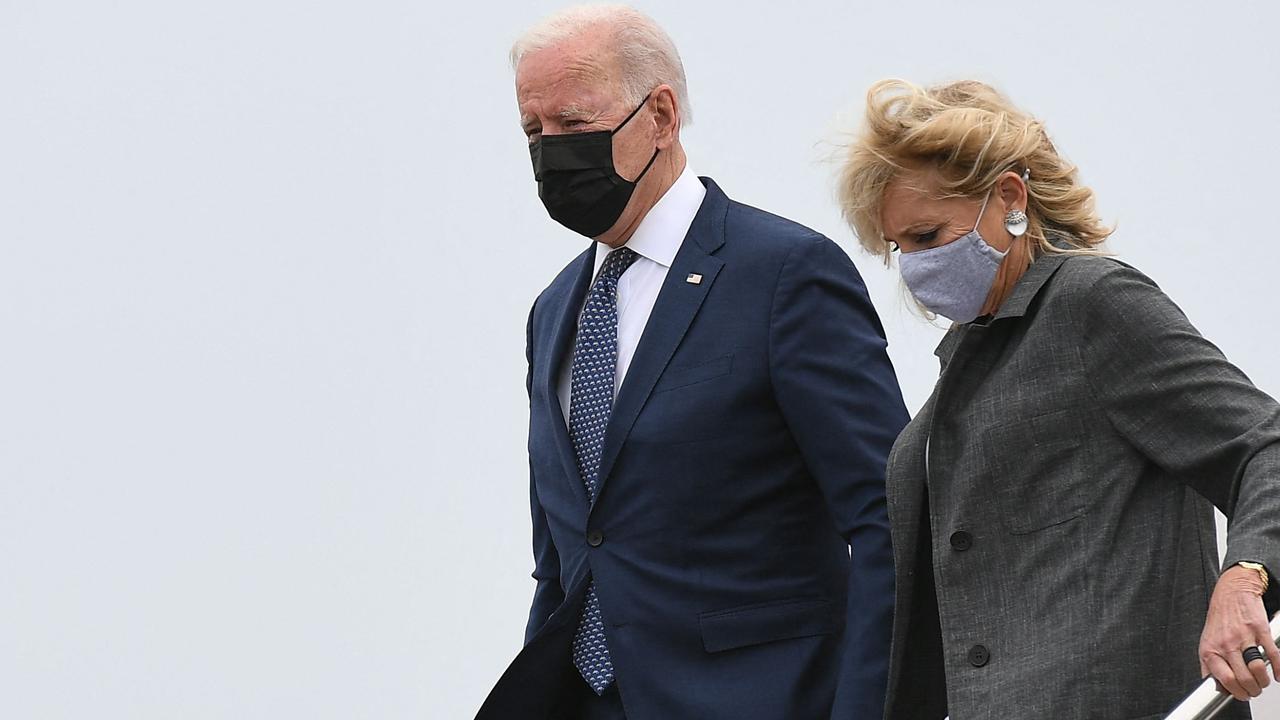 President Joe Biden disembarking from Air Force One today. Picture: Mandel Ngan/AFP