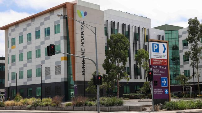 Sunshine Hospital was forced into a lockdown after an alleged shooting nearby on August 28. Picture: Ian Currie.