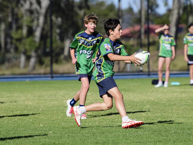 Hudson Wollstein makes ground for Fairview State School in the inaugural Primary Interschools Reconciliation Touch Carnival hosted by Glenvale State School, Wednesday, May 28, 2025. Picture: Kevin Farmer
