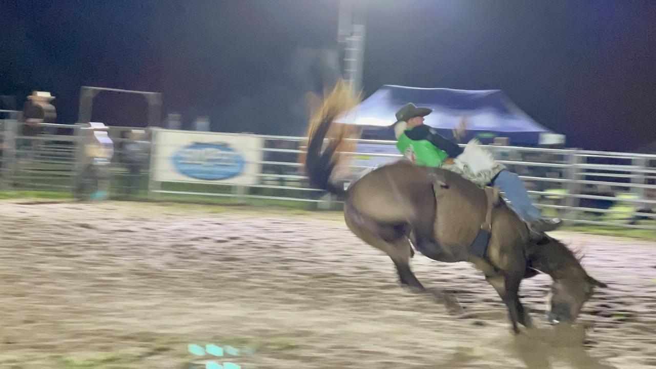 Action in the ring at the Sarina CRCA Rodeo. Photo: Janessa Ekert